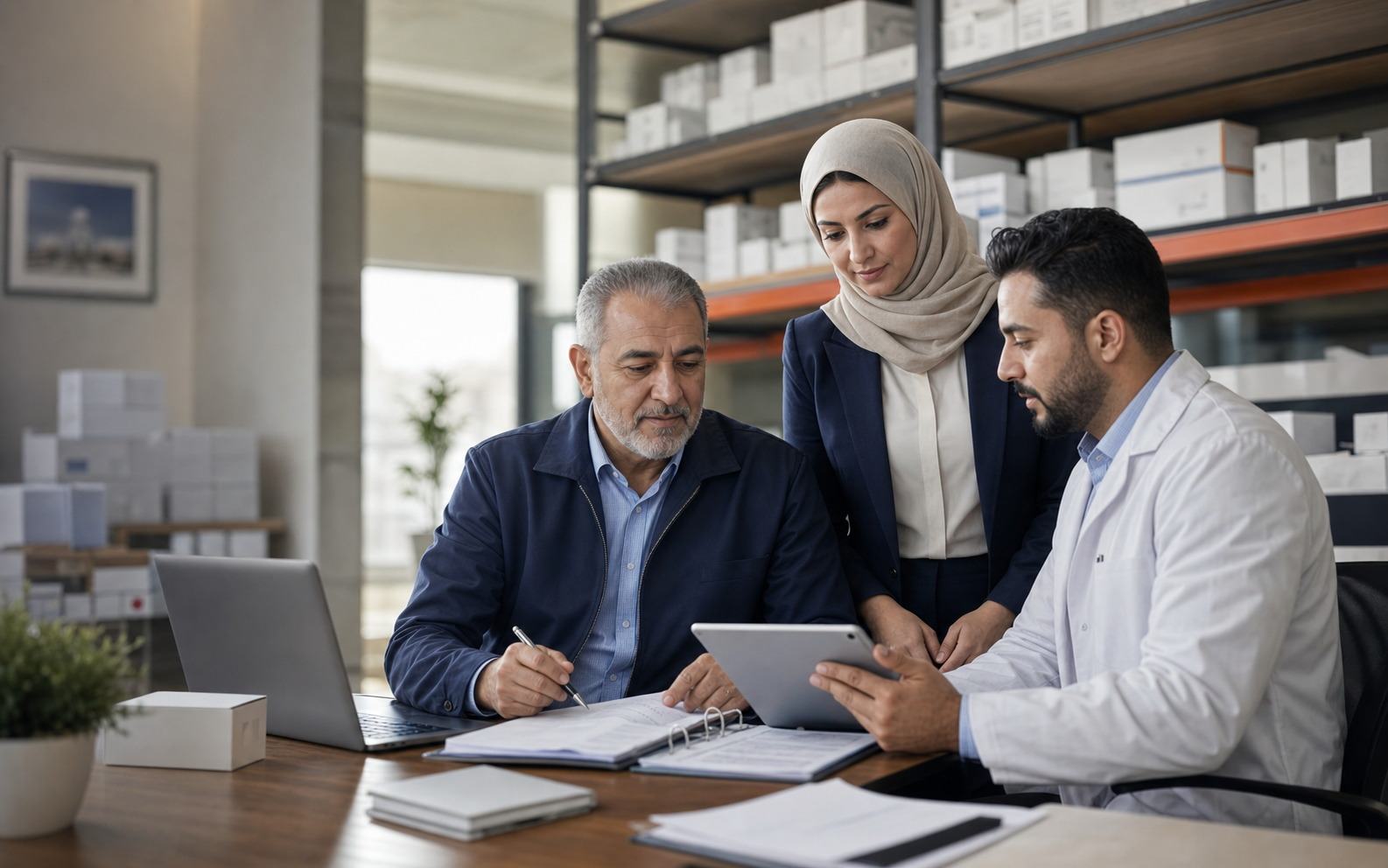 فريق مكتب الزئبق العلمي يراجع مستندات الدعم والتوزيع في بغداد
